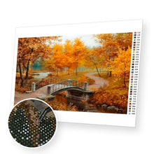 Załaduj obraz do przeglądarki galerii, Autumn Scenic Bridge - Diamond Painting Kit - [Diamond Painting Kit]