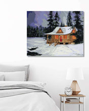 Załaduj obraz do przeglądarki galerii, Chata w Zimowym Lesie