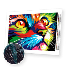 Załaduj obraz do przeglądarki galerii, Colorful Cat - Diamond Painting Kit - [Diamond Painting Kit]