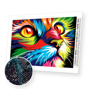 Colorful Cat - Diamond Painting Kit - [Diamond Painting Kit]