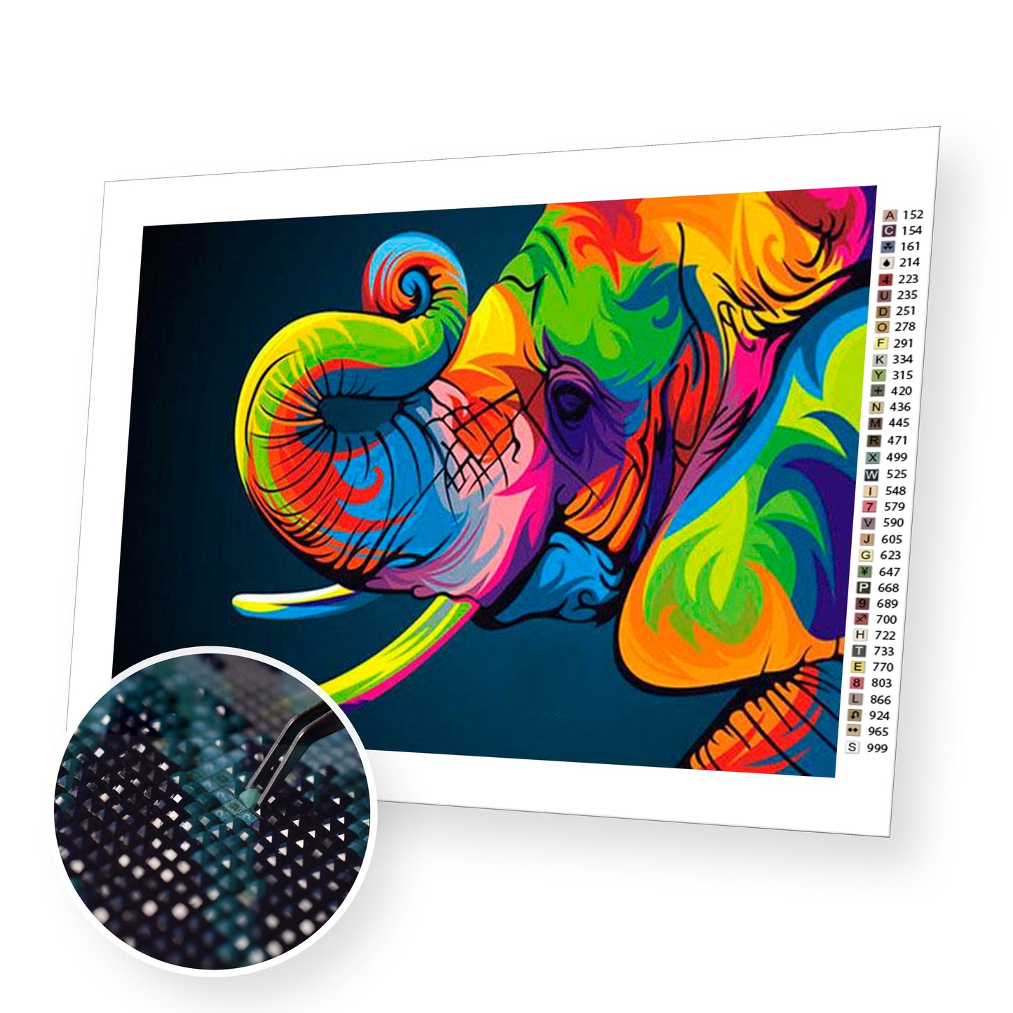Colorful Elephant - Diamond Painting Kit - [Diamond Painting Kit]