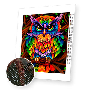 Colorful Owl - Diamond Painting Kit - [Diamond Painting Kit]