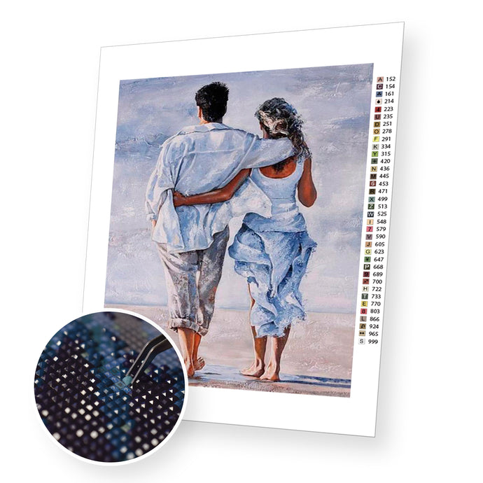 Couple on the Beach - Diamond Painting Kit - [Diamond Painting Kit]