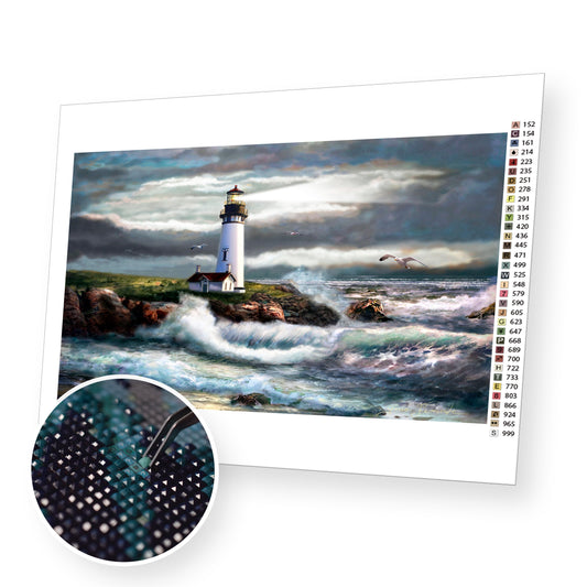 Lighthouse in the Waves - Diamond Painting Kit - [Diamond Painting Kit]