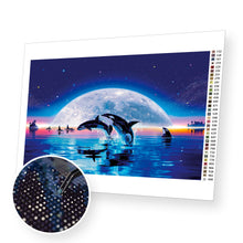 Załaduj obraz do przeglądarki galerii, Night Sky and Dolphins - Diamond Painting Kit - [Diamond Painting Kit]