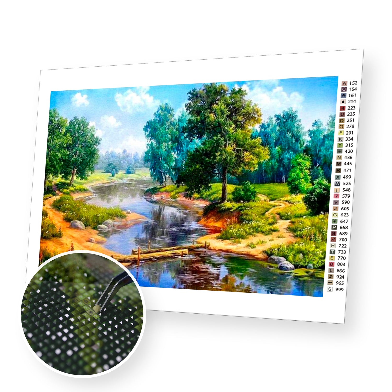 Trees and River - Diamond Painting Kit - [Diamond Painting Kit]